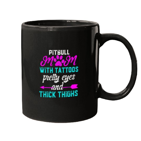 Bully Mom Tattoos Dog Lover Mothers Day Pitbull Dog Mugs