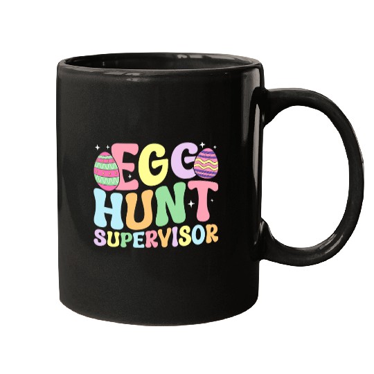 Egg Hunt Supervisor Retro Egg Hunting Party Mom Dad Easter 1 Mugs