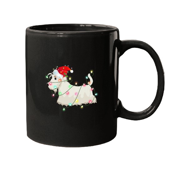 Christmas Lights Scottie Dog Lover Funny xmass Gifts Mugs