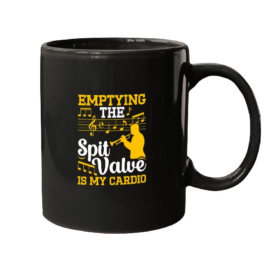 Trumpet Lover Player Emptying Spit Valve Is My Cardio Trumpeter 2 Mugs