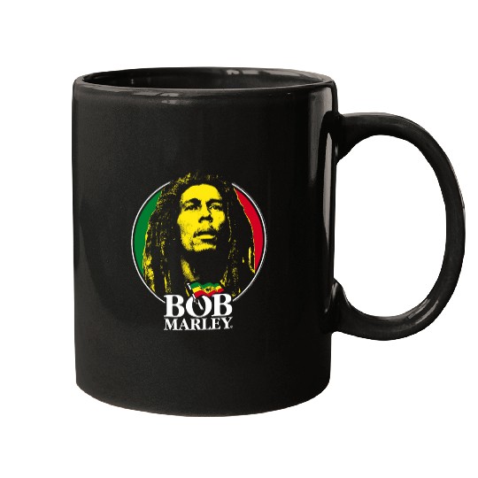Bob Marley Logo Badge Reggae Music by Rock Off Mugs