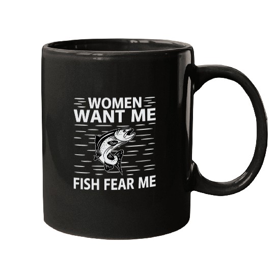 Fishing Mens fishing tee fisherman tee fish fear me women want me 2 Fisher Mugs