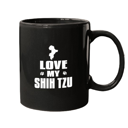 I Love My Shih Tzu Dog Puppy Pet Owners T Mugs