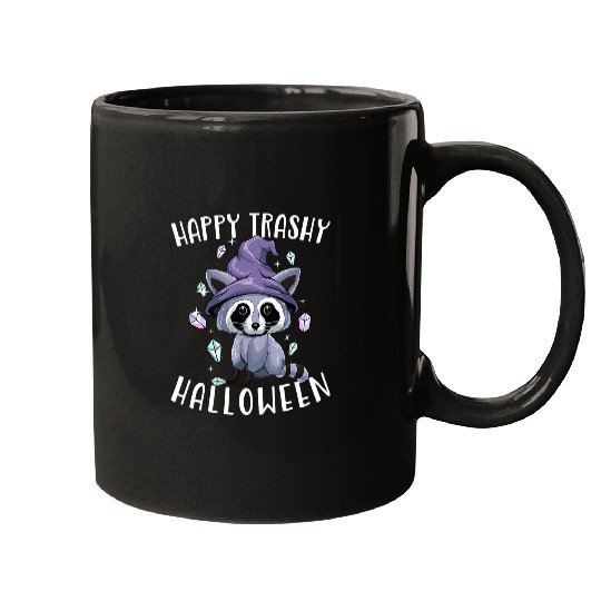 Raccoons Happy Trashy Halloween Raccoon Witchcraft Witch Pastel Goth 123 Mugs