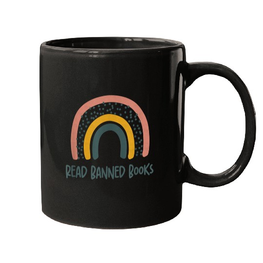 Reading Book Read Banned Books Book Lover Funny Librarian Rainbow Reader Mugs