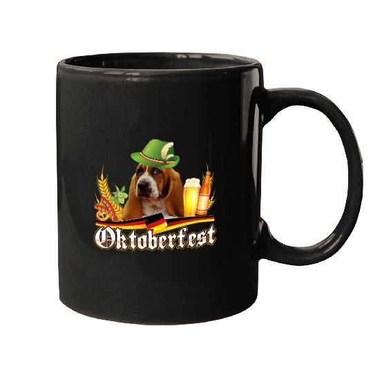 Beer Basset Hound Dog Beer Oktoberfest Prost Beer Festival Munich Mugs