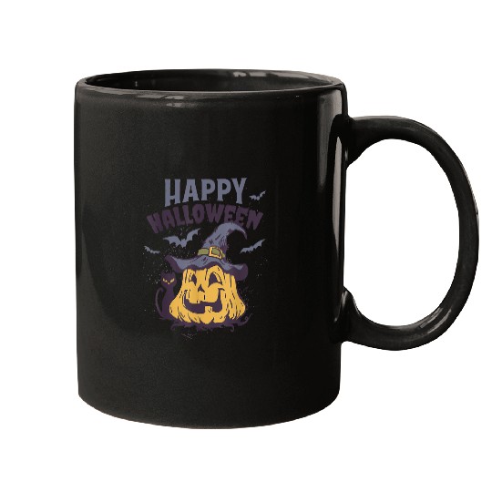 Happy Halloween Pumpkin Jack O Lantern Trick Treat Witch Hat 77 Mugs