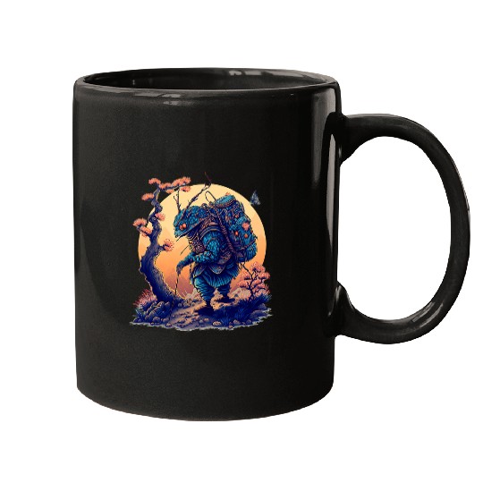 Surrealism Japanese Painting Bug Collector Mugs