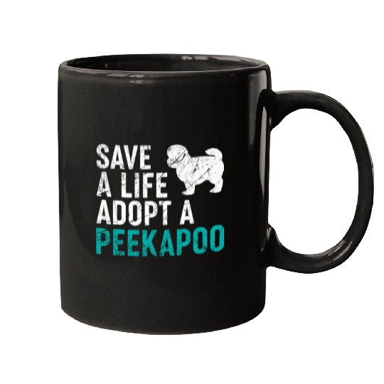 Save a Life adopt a Dog rescue Peekapoo Dog Owner Mugs