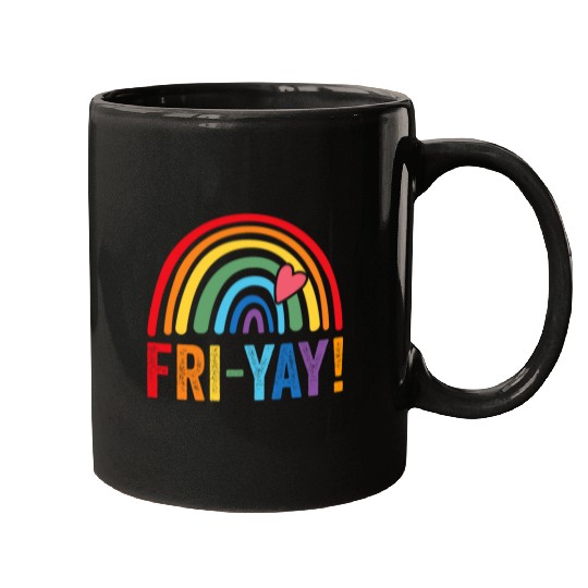 Friyay Friyay rainbow colors teacher childrens fun designs Mugs