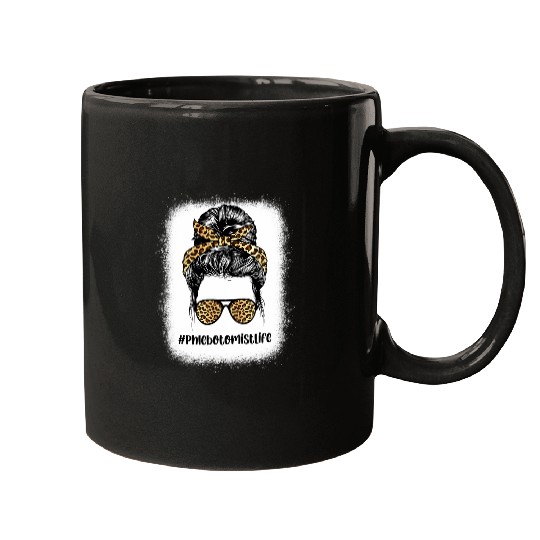 Phlebotomist Life Bleached Funny Messy Bun Worker Mugs