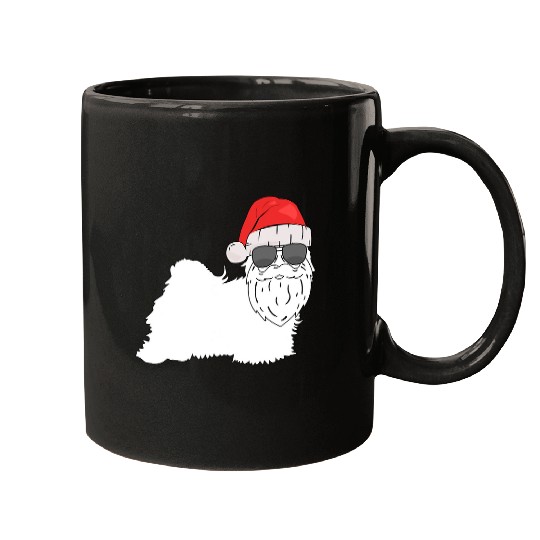 Dog Havanese Christmas Havanese dog has dressed itself as Santa Claus Mugs