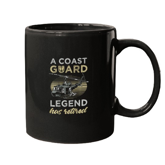 Mens Backprint A coast guard legend has retired Mugs
