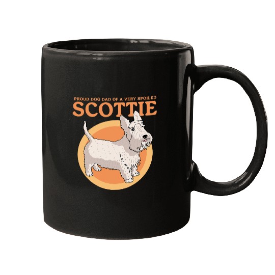 Dog Scottish Terrier Mens Dog Dad Of A Spoiled Scottie Dog Owner Scottish Terrier 2 Mugs