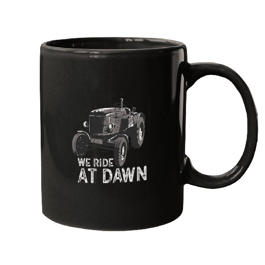 We Ride At Dawn Dad Lawn Mower Make Laugh Day Yard Work 3 Mugs