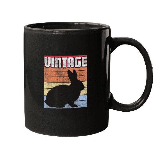 Rabbits Bunny Retro Style vintages 70s 80s 90s Gift Mugs