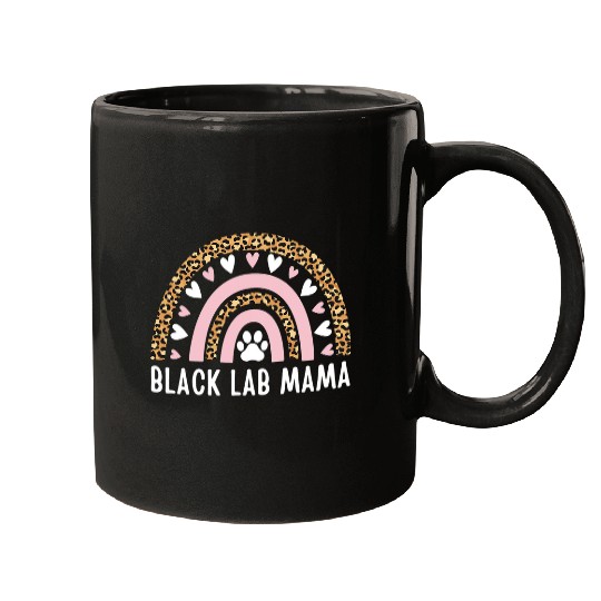 Labrador Lab Dog Black Lab Mama Rainbow Leopard Mothers Day Black Labrador Mugs