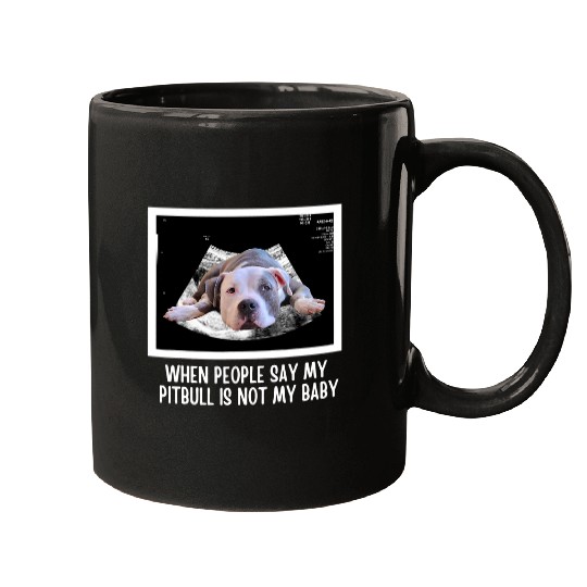 Bully When People Say My Pit bull Isnt My Baby Funny Pitbull Dog Mugs