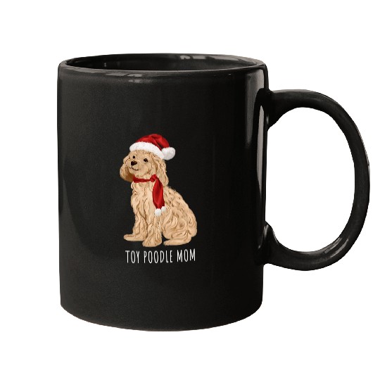 Cute Toy Poodle Santa For Mom Women dog lover Christmas Mugs