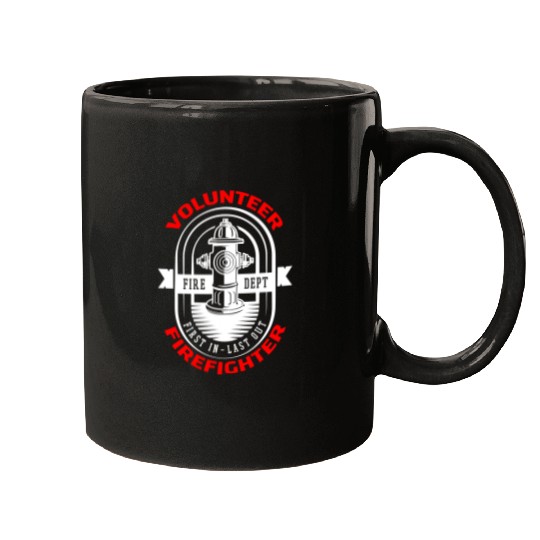 Fireman Firefighter US Firefighter Volunteer USA Flag fires Volunteer Firemen 170 Firemen Mugs