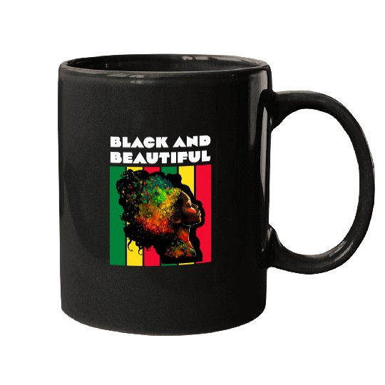 Black and Beautiful Woman Teacher Black History Month 1 Mugs