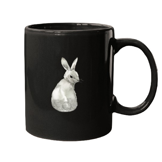 Rabbits Easter Bunny Watercolor Drawing Mugs