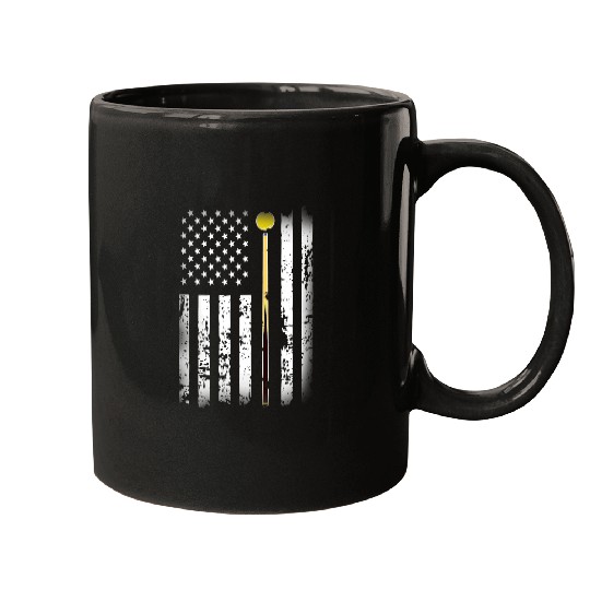 vintages American Flag Billiards Pool Player Women Men Mugs