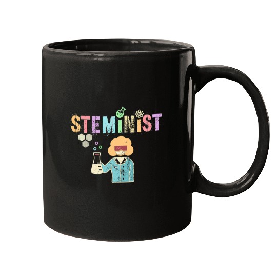 Retro STEMINIST Technology Science STEM Women In Engineering Mugs