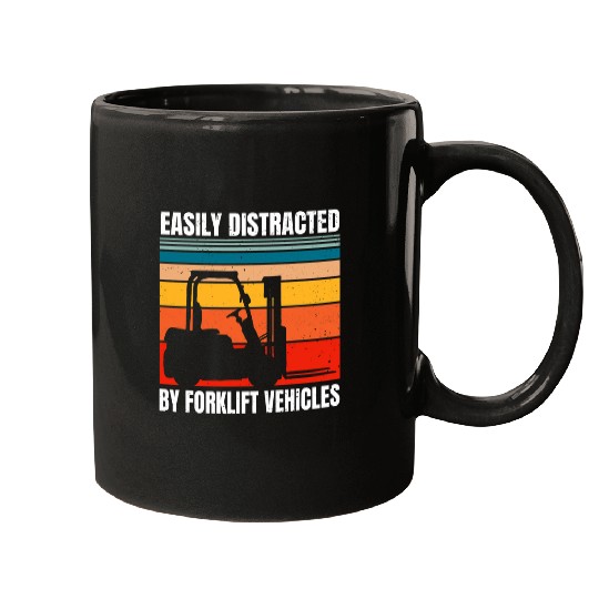 Easily Distracted By Forklift Vehicles Driver Operator Mugs