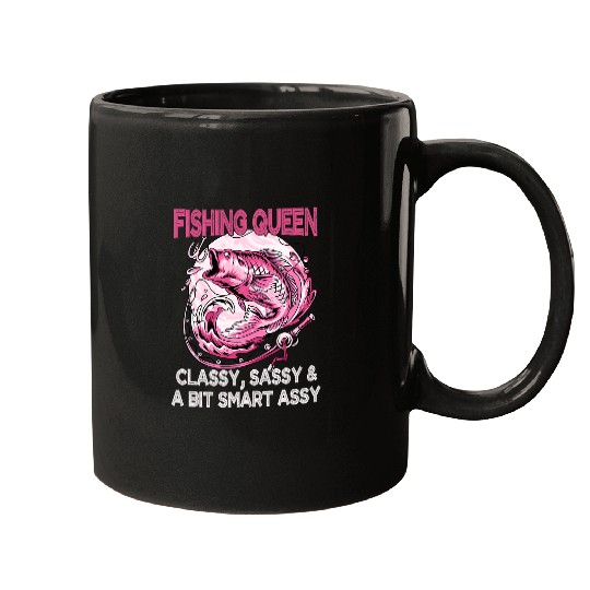 Womens Fly Fishing Fishing Queen Bass Fish Gift Funny Fishing Mugs