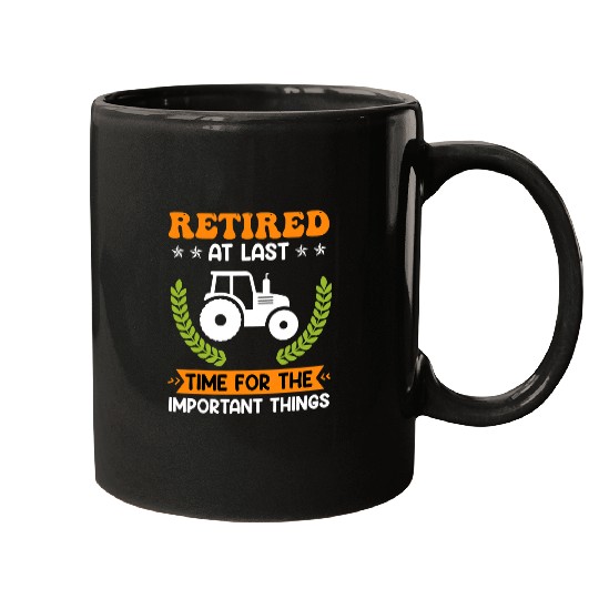 Tractor driving Retired farmer farm pensioner tractor Retirement Mugs