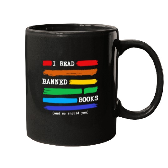 Reading Book I Read Banned Books Colorful National Librarian Week Reader Mugs