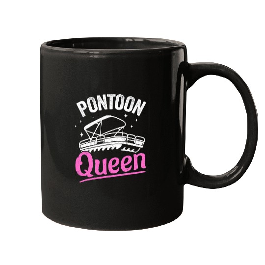 Pontoon Boat Lake Life Women Mom Grandma Pontoon Queen2 Mugs