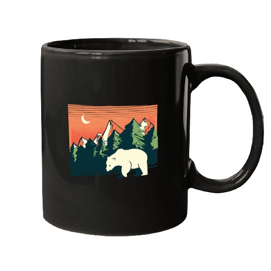 Funny Bear Cute Polar Bear Forest Design 612 forest Cute Bears Mugs