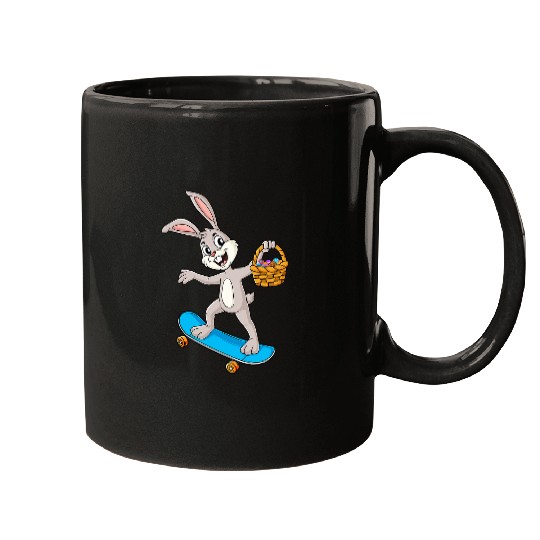 Rabbits Easter Day Rabbit Riding A Skateboard Boys Girls Kids Skater 6 Mugs