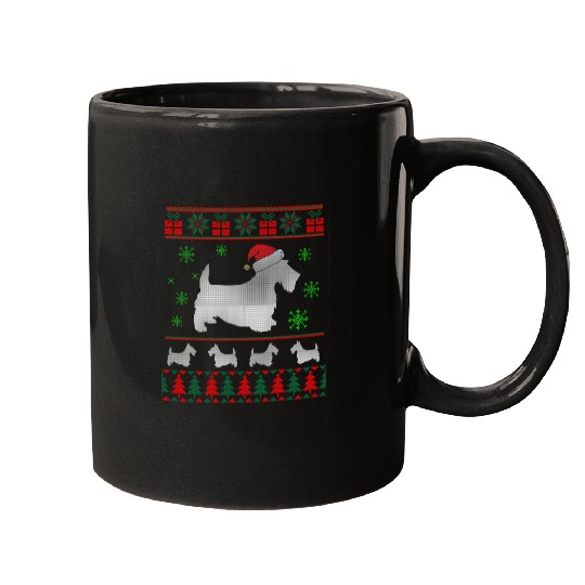 Scottie Dog Ugly Christmas Sweater Gift for Dog Lovers Mugs