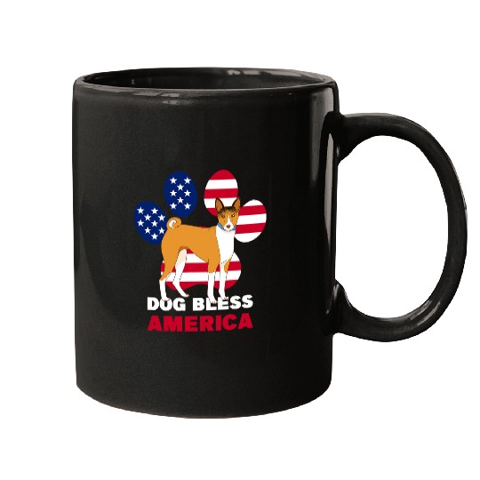 Dog Basenji USA 4th of july Patriotic American Basenji Dog Mugs