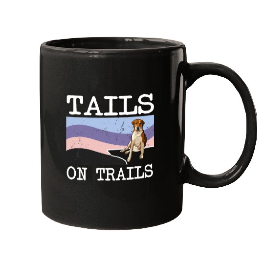 Hiking Hiker English Foxhound Tails On Trails Funny Dog Hiking 2 Hike Mugs