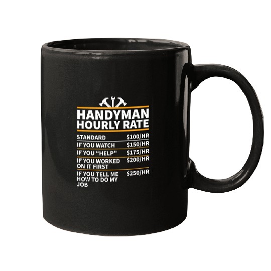 Woodworking Handyman Hourly Rate Handyman Worker Carpenter Price Chart 1 Carpenter Mugs