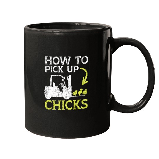 How To Pick Up Chicks Forklift Operator Warehouse Worker 2 Mugs