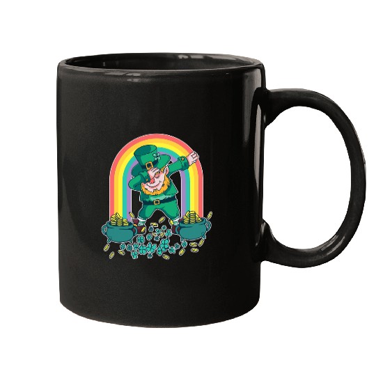 St Patricks Day Pot of Gold Rainbow Kids Dabbings Lebrechaun Mugs