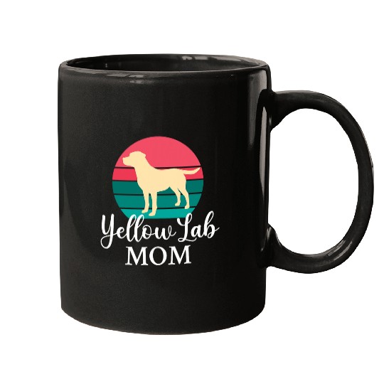 Labrador Lab Dog Yellow Lab Mom Labrador Retriever Retro Sunset Mugs