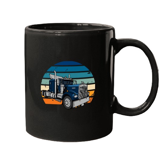 Retro vintages Trucker Semi Truck Driver Lover Trucker Gifts Mugs