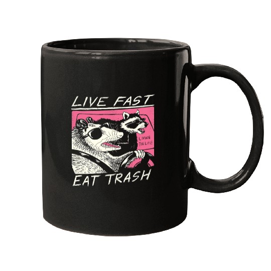 Live Fast Eat Trash Mugs