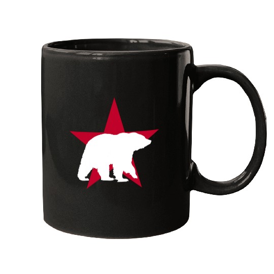 Funny Bear White Norcal Bear With Star Cute Bears Mugs