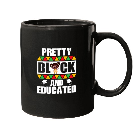 Black Girl Daughter Niece Gift Pretty Black And Educated 3 Mugs