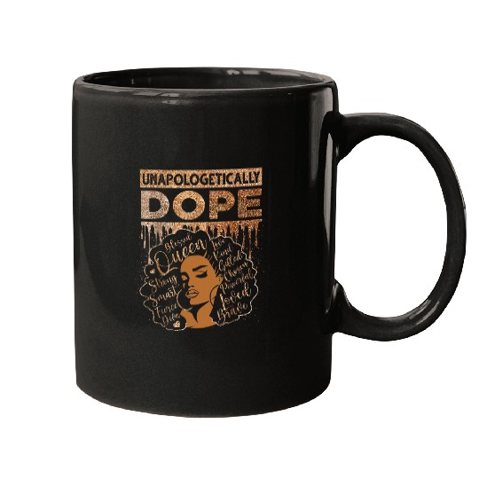 Unapologetically Dope Black Pride Melanin African American 2 Mugs
