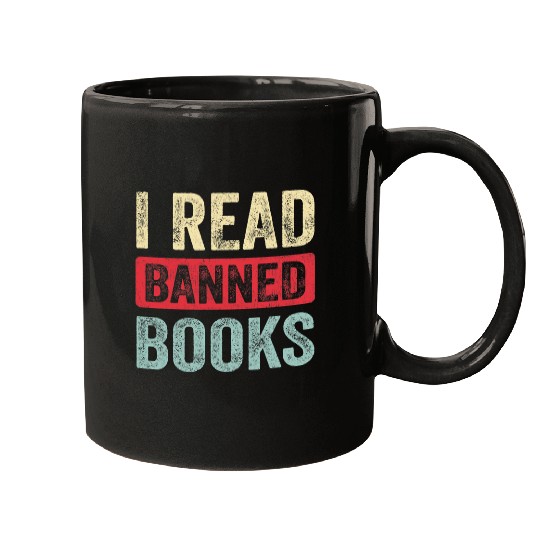 Reading Book I Read Banned Books Librarian Freadom Reader Nerd Retro Reader Mugs