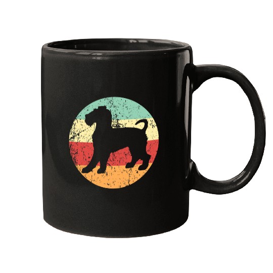 Wire Fox Terrier Dog Breed Silhouette Cool Retro 1970s Mugs