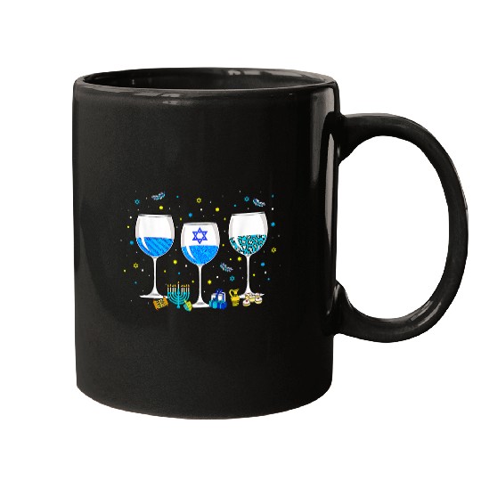 Three Glass Of Wines Leopard Funny Drinker Hanukkah Party192 Mugs